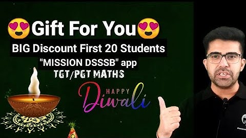 💥Happy Diwali💥 From MISSION DSSSB & 😍GIFT For You😍 TGT/PGT Maths Best Offer Limited Time Hurryup