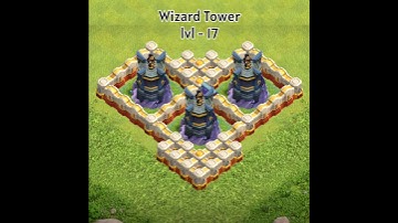 Wizard Tower Level 1 To Max Level #shorts #Clash of Clans #shortsfeed
