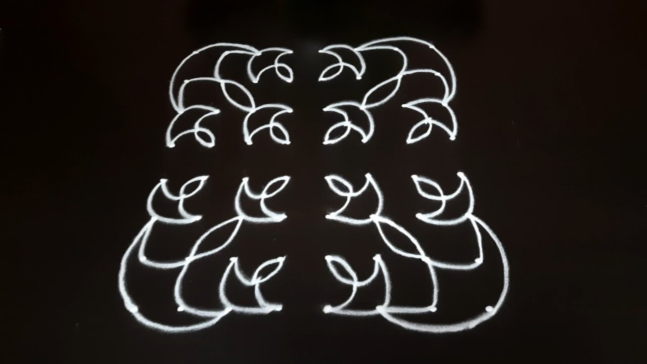 Kolam designs 8X8 dots Rangoli Simple & Easy rangoli