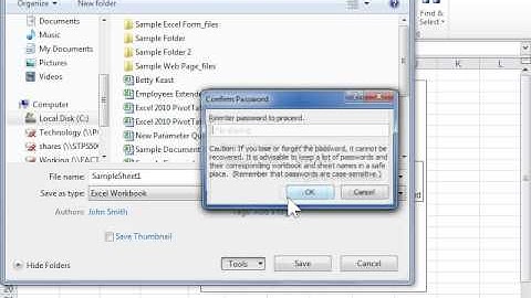 Excel 2010 Set a Password for a Document