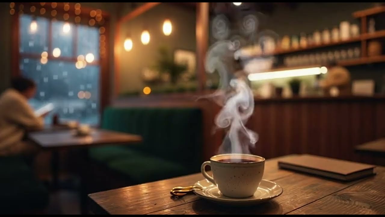 4K Peaceful Winter Coffee Shop LoFi - Cafe Ambience for Study, Work, and Sleep 🎧 ☃️