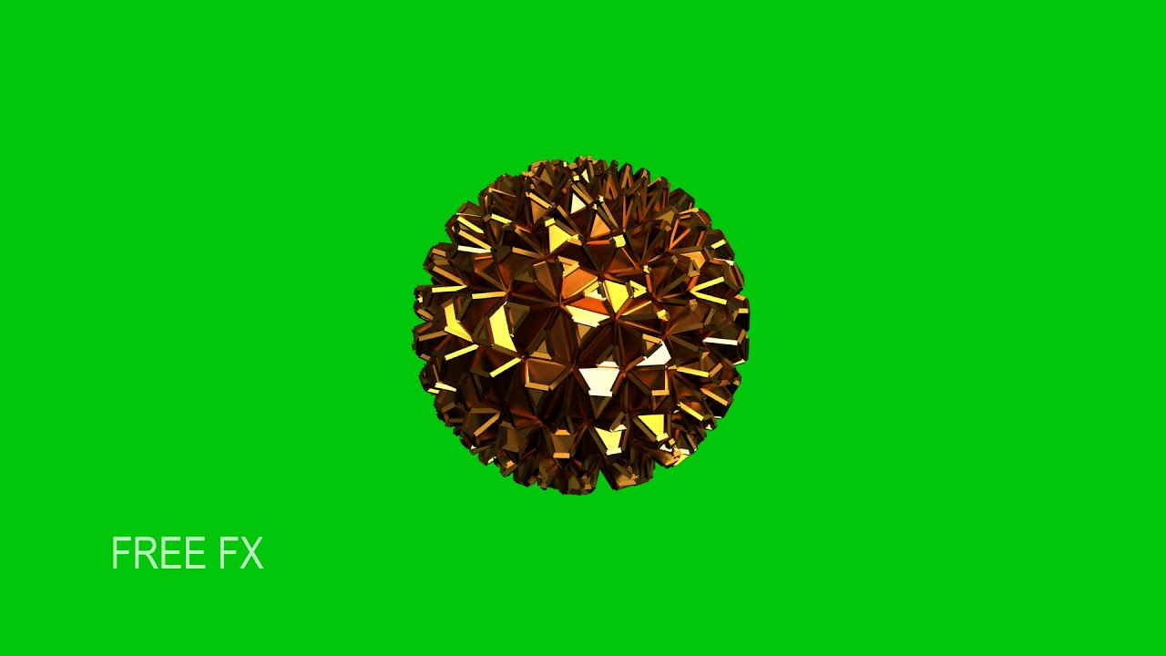 3D golden flower rotation HD video green screen