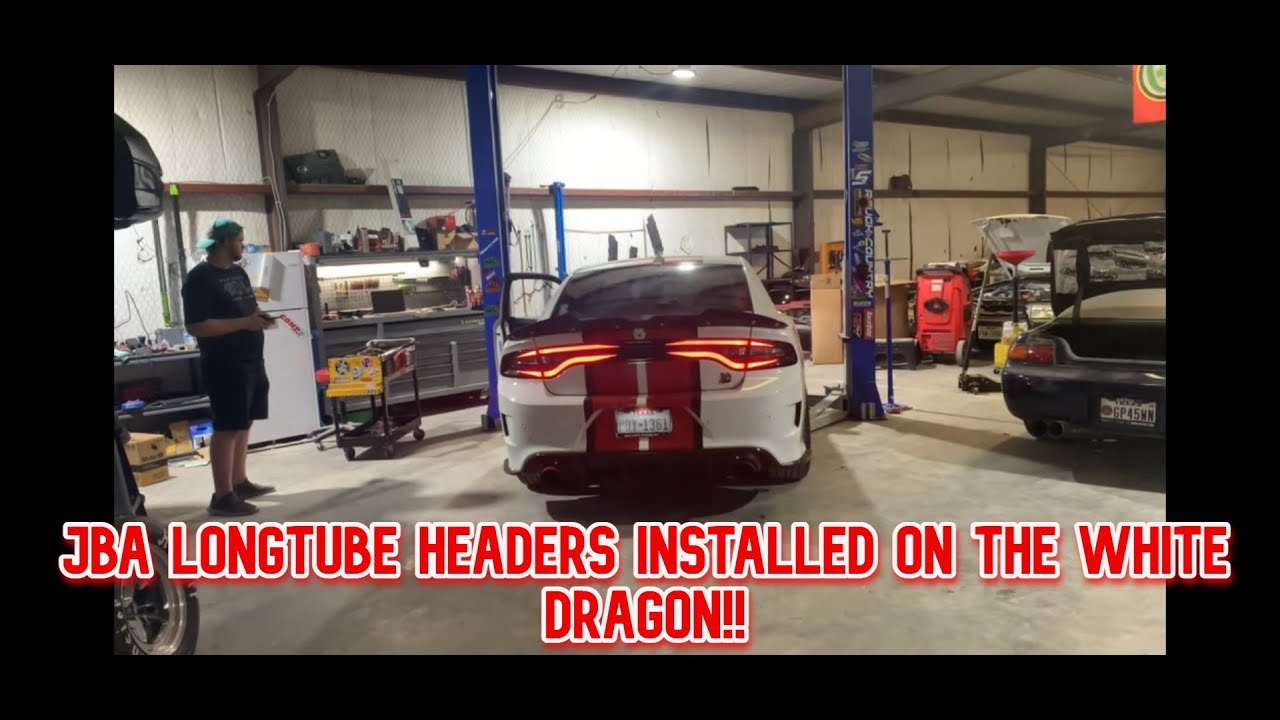 JBA LONGTUBE HEADERS INSTALLED ON THE WHITE DRAGON 392!! | (R.I.P. MICROPHONE)