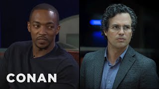 Anthony Mackie Outs Mark Ruffalo As The Biggest Plot Leaker | CONAN on TBS