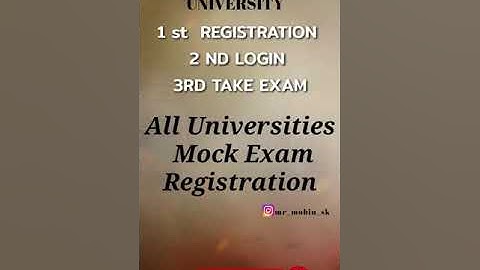 Online mock test registration and login bamu and all university