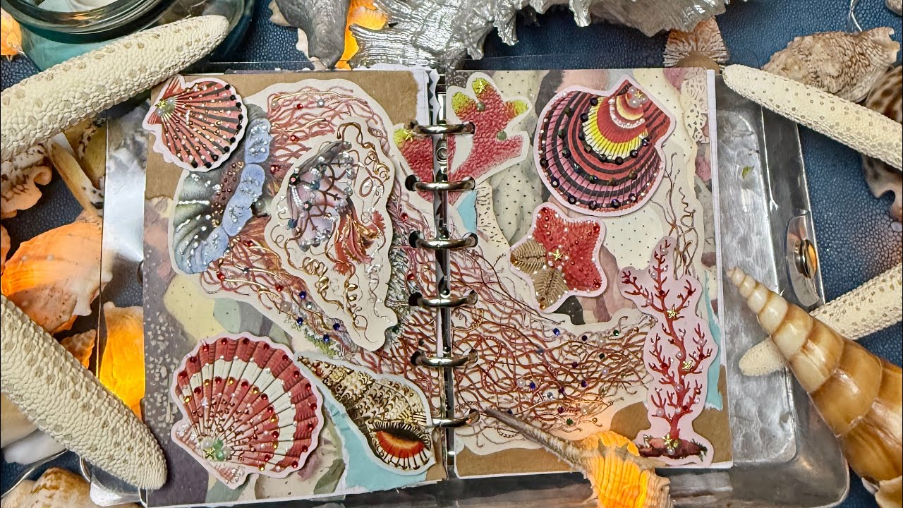 ASMR | Journal with me | Aquatic Theme | Classical Ambience | Relaxing Paper Sounds 