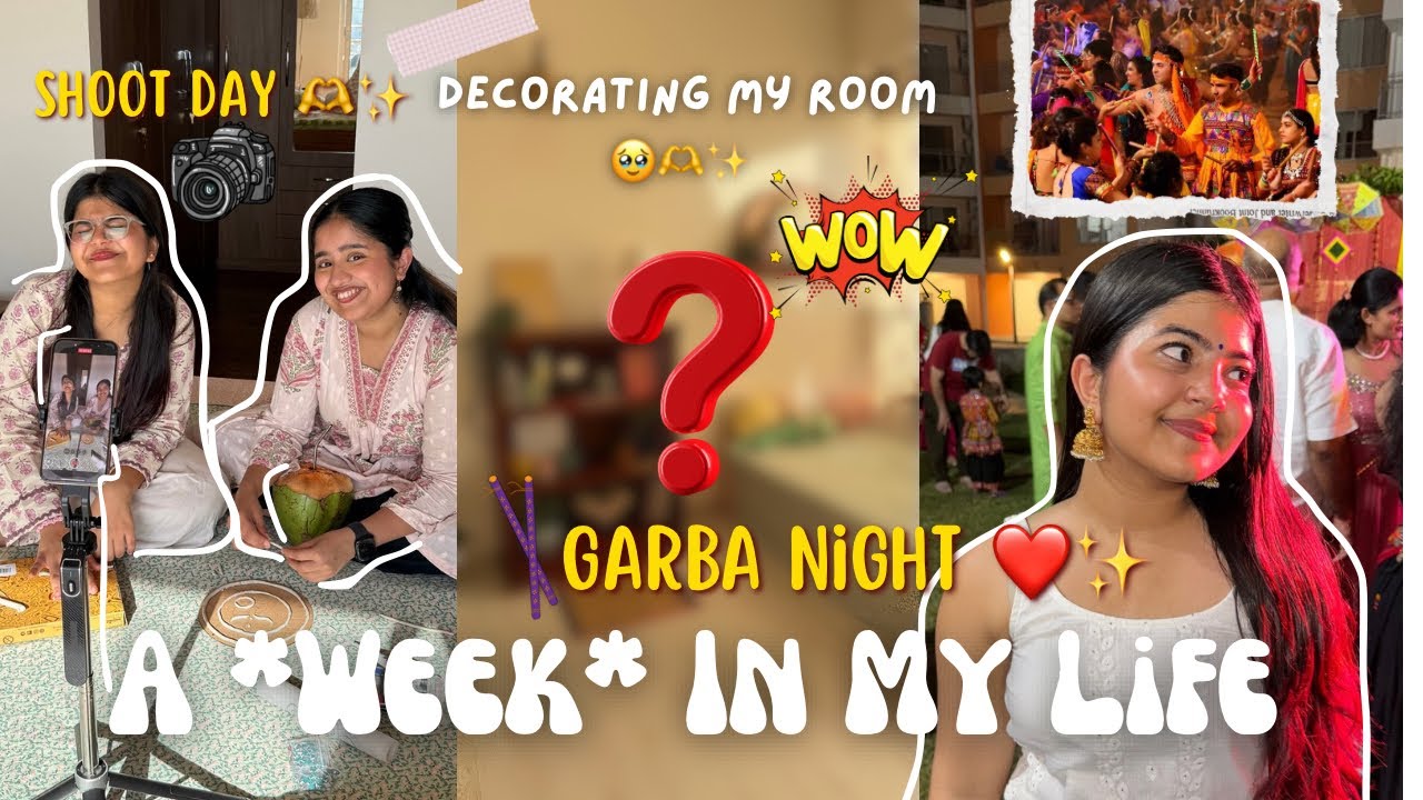 A *Week* In My Life 🥹💗 (Garba Night, Setting Up My New Room, Shoot day w Mitali Di)|Tejasvi Rajput |