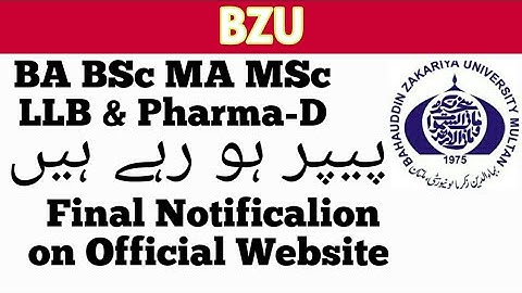BZU BA BSc MA MSc & LLB Examination  2020 ::BZU Date Sheet for Annual Examination