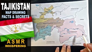ASMR: Tracing TAJIKISTAN map outline with its regions | Facts and Secrets | ASMR relaxing whispers screenshot 5