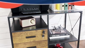 DEVAISE | 2 Drawer Lateral File Cabinet with Lock and Open Shelf 2022