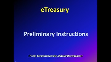 eTreasury Preliminary Instructions