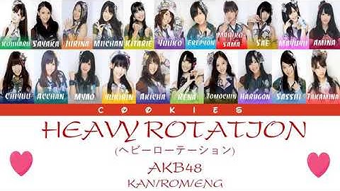 AKB48 - Heavy Rotation (ヘビーローテーション) (Kan/Rom/Eng Color Coded Lyric)