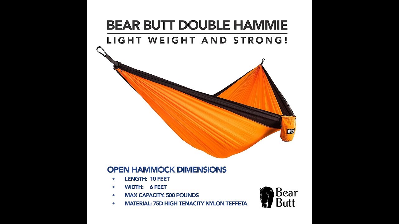 “Best Camping Hammock for Big Guys Bear Butt Double Parachute Camping