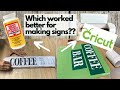 MOD PODGE TRANSFER VS CRICUT STENCILS /  WHICH WORKED BETTER?  /   / ATTENTION SIGNMAKERS