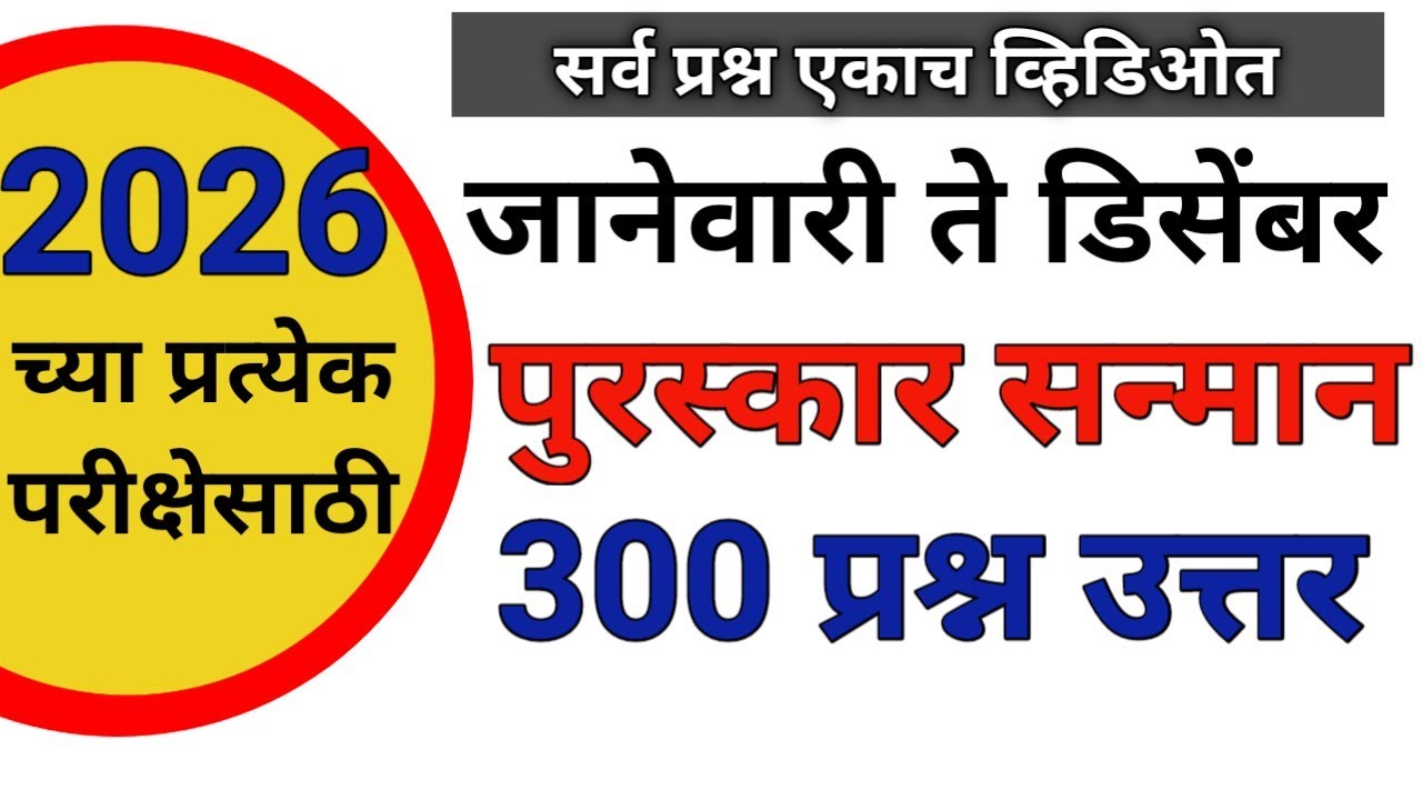 पुरस्कार सन्मान प्रश्न उत्तर 2025 | Purskar Sanman Questions | Current Affairs Pursakar Questions