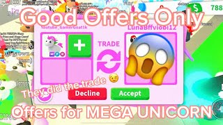 What People OFFER for MEGA UNICORN in adopt me! Good offers Only! BIGGEST WINS! 2023!