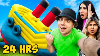 PASAMOS 24HRS EN UN BARCO 🚢 INFLABLE GIGANTE 🔥 | El Tío Néstor @fervegs @MeliRico