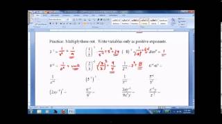 8-3 Zero and Negative Exponents