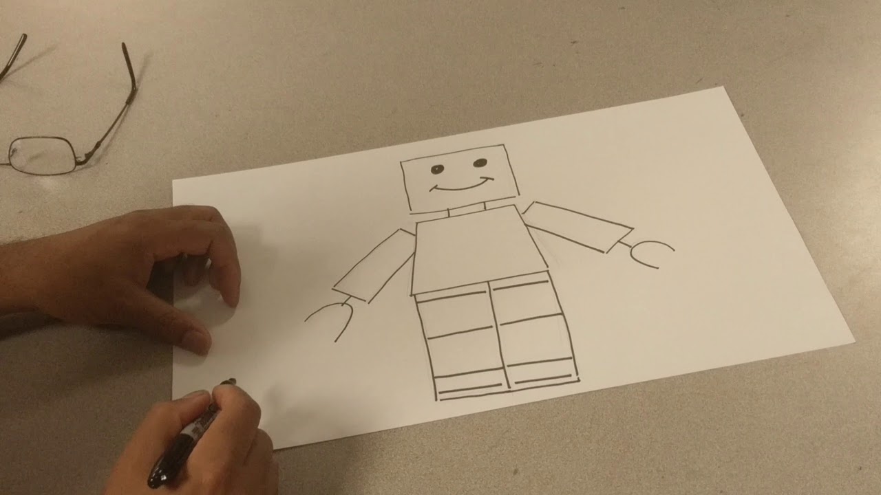 How To Draw A LEGO Figure - YouTube