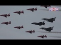 RED ARROWS & TYPHOON FORCE WELCOME F35 INTO UK (airshowvision)