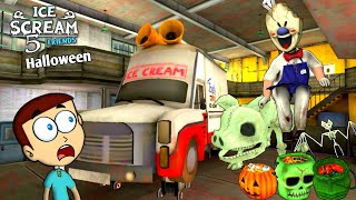 Ice Scream 5 : Halloween Mod Spooky Ending | Shiva and Kanzo Gameplay
