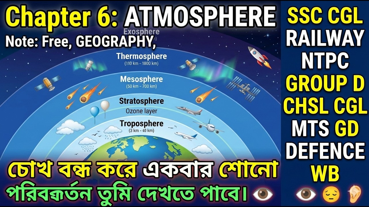 Geography Chapter 6: Atmosphere (বায়ুমণ্ডল) | FATMAN Book | চোখ বন্ধ করে একবার শোনো | SSC & Railway