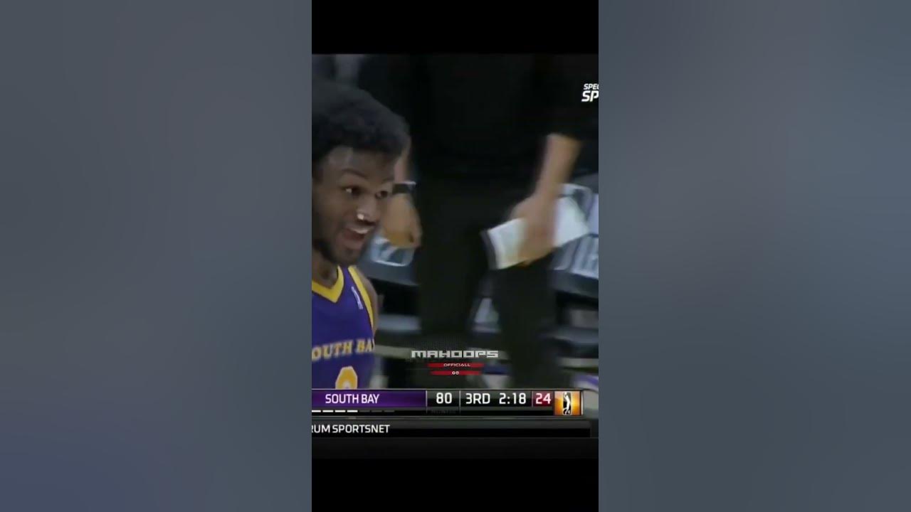 BRONNY JAMES so Hype after POSTER DUNK in G League 🤯🔥 #basketball #bronnyjames #nbagleague