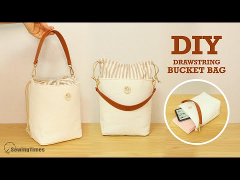 DIY Drawstring Bucket Bag ✨ Handmade Tote Bag Sewing Tutorial