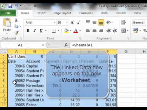 MS Excel 2010:Linking Worksheets - YouTube