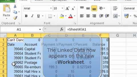 MS Excel 2010:Linking Worksheets