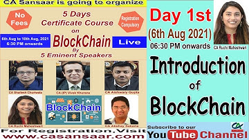 Overview of Blockchain | Blockchain Certificate Course | Day 1 by CA. Ruchi Maheshwari | BlockChain