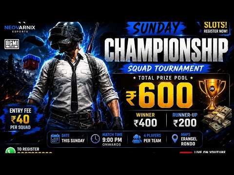 🔴 LIVE  Live BGMI TOURNAMENT | Tournament live by NEOVARNIX ESPORTS