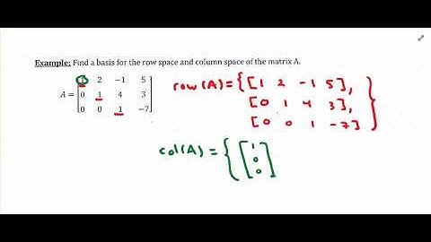 Math 230: Row Space, Column Space, and Null Space (Video 2)