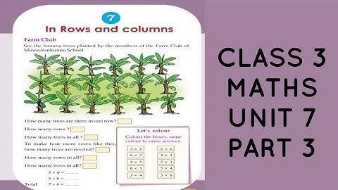 Kerala Syllabus Class 3 Maths UNIT 7 "In Rows and Columns" PART3
