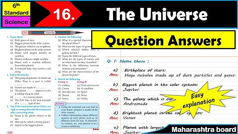 The Universe | Question Answers | Class 6 | Chapter 16 | Science | Maharashtra State Board