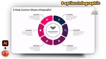 91.PowerPoint and Ai - 6 Step Circular Custom Shape Infographic | Free download