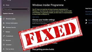 Your PC does not meet the minimum hardware requirements for windows 11 | fixed