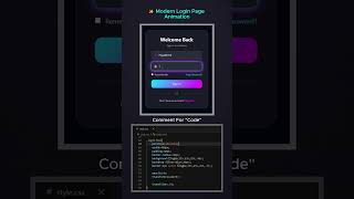 ✨Modern Login Page Animation using HTML, CSS +🔥#html #css #frontend #uidesign #webdesign #loginpage