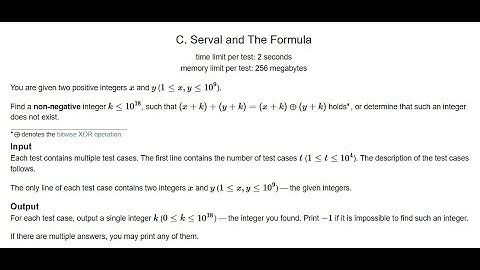 Codeforces Round 1011 Div 2 | C. Serval and The Formula | Bit Manipulation | Logarithms | Maths