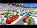 Race Crazy Cars Speedway Texas - McQueen vs Friends Dale Jr The King Francesco Bernoulli