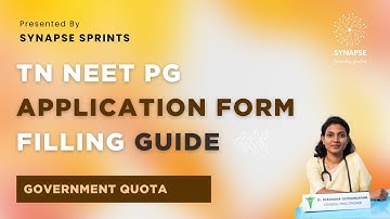 Step-by-Step Application Form Filling Guide | TN NEET PG 2025 | (MD/MS/DNB - Government Quota)
