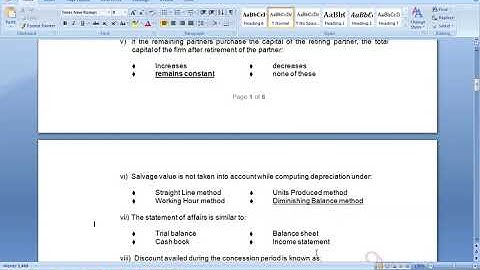 2nd Year | Model paper | Question 1 MCQS