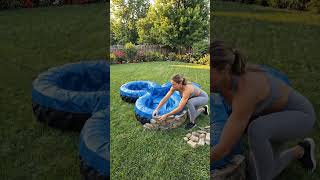 Фонтан из шин от машины своими руками #diy #garden