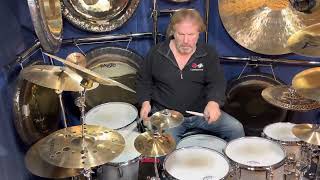 Ludwig 7ply Maple Classic Kit with Paiste, Zildjian & Sabian Cymbals. Paiste Gongs. Use Headphones.