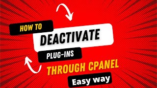 How to deactivate plugins from Cpanel: Very Easy Methods in Urdu /Hindi