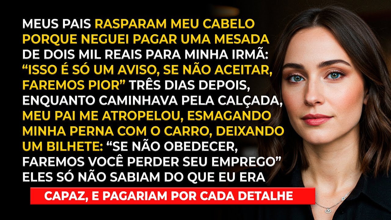 Meus pais esmagaram minha perna com o carro porque neguei pagar 2 mil por mês para minha irmã