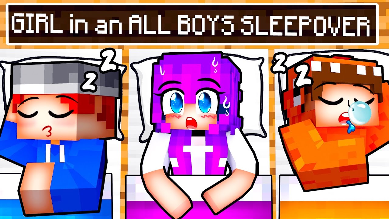ONE GIRL Stuck at a BOYS ONLY SLEEPOVER!