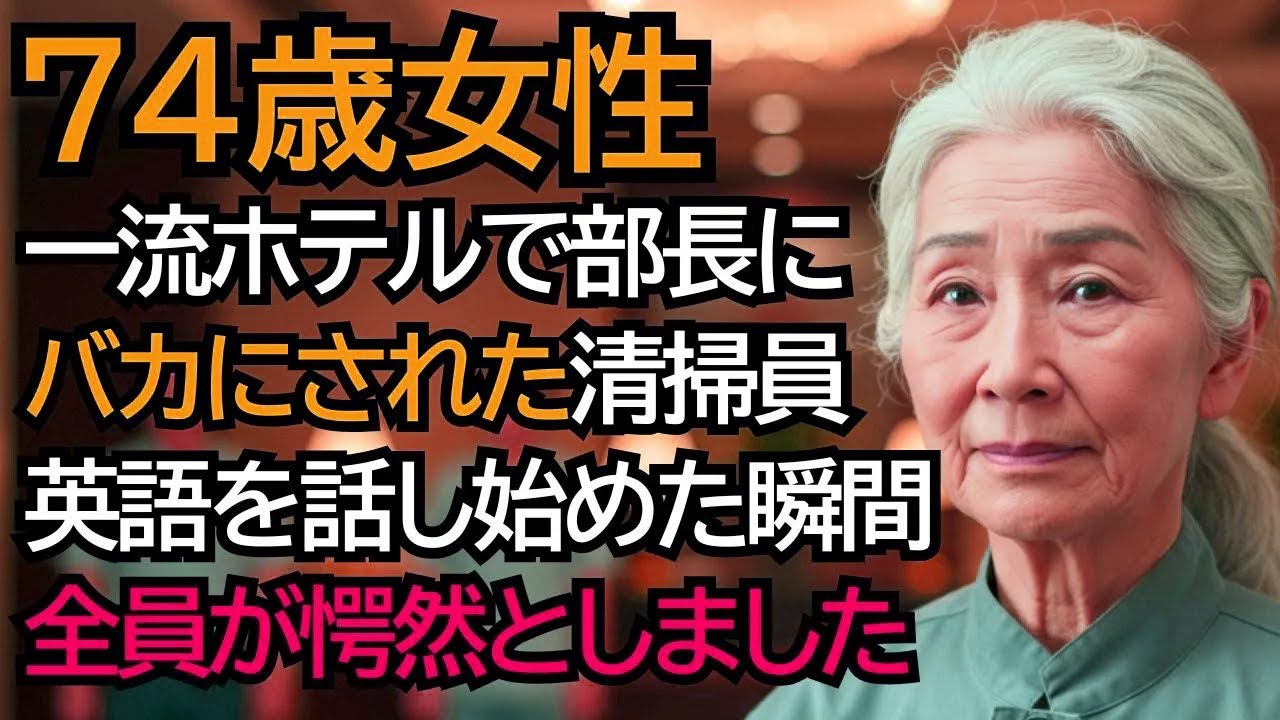 見下されていた清掃員のおばあさんが外国人に話しかけようとした時、みんなが笑いましたが、話し始めた瞬間、全員が愕然としました