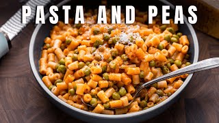 Creamy Pasta with Peas and Red Sauce