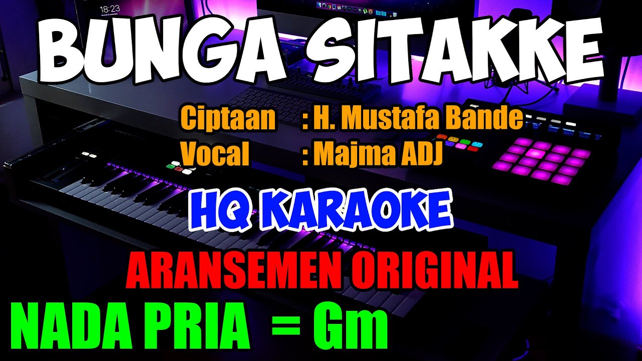 Bunga Sitakke Nada Pria Lagu Bugis Karaoke Keyboard Korg Pa1000